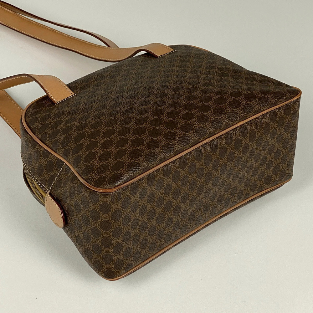 Celine Bag Brown Macadam Shoulder Leather